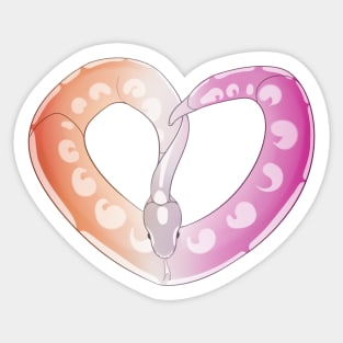 Ball Python Heart (Lesbian Pride Design) Sticker